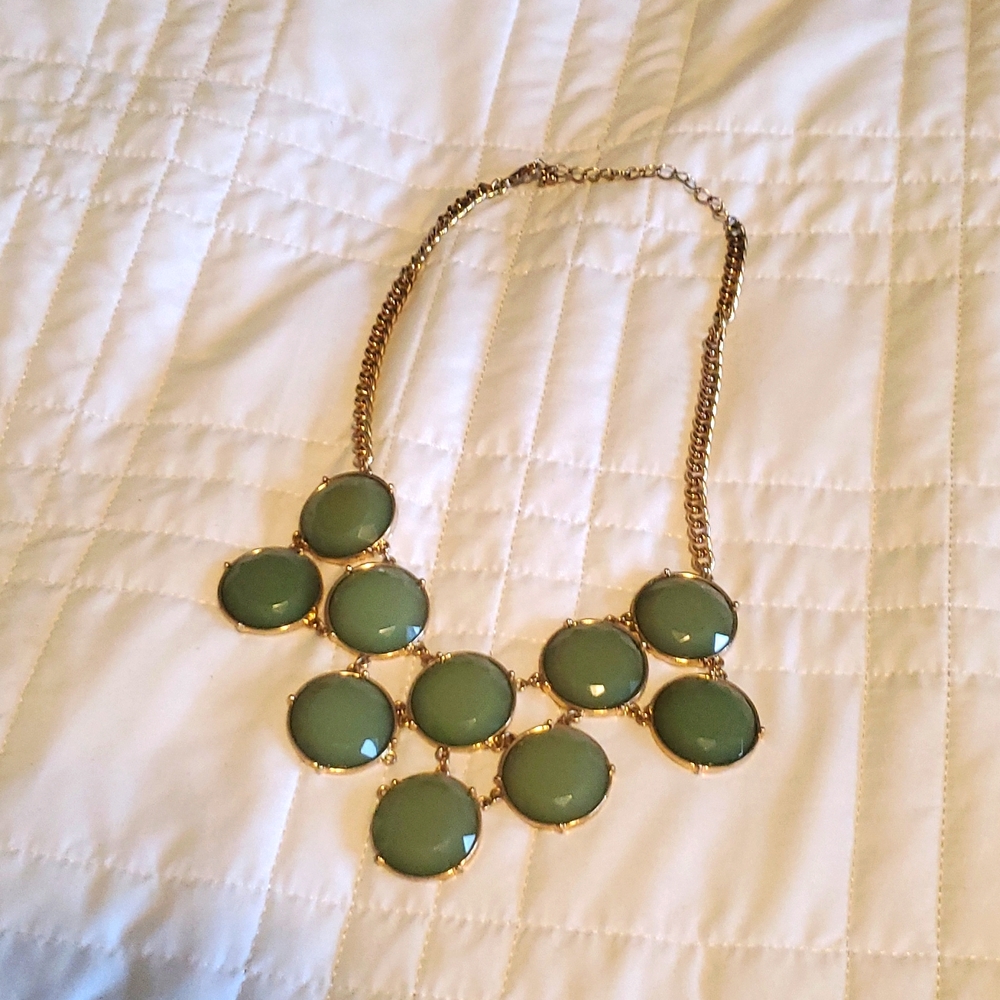 Green and Gold Statement Necklace